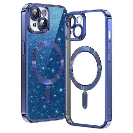 Husa pentru iPhone 14 - Techsuit Luxury Glitter MagSafe - Deep Blue