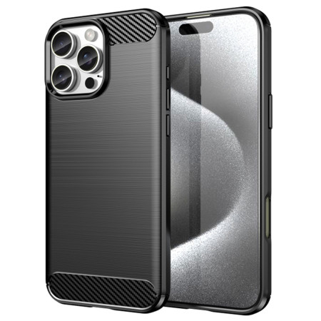 Husa Carbon pentru iPhone 16 Pro, Tech Protects Anti-Soc, Black