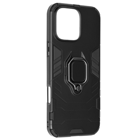 Husa pentru iPhone 16 Pro Max - Luxury Ring, tip Suport,  Negru