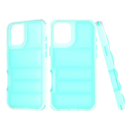 Husa pentru iPhone 16, Perne de aer, Antisoc PRO, Turquoise