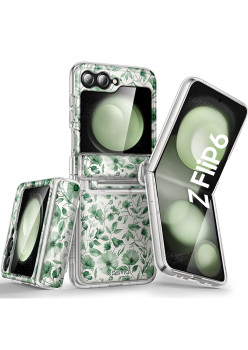 Husa pentru Samsung Galaxy Z Flip6 - I-Blason Cosmo - Green Floral