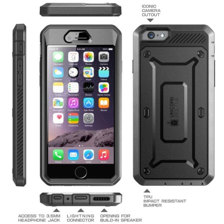 Husa pentru iPhone 6 / 6S - Supcase Unicorn Beetle Pro - Black