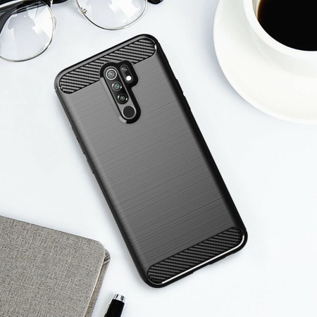 Husa pentru Xiaomi Redmi 9 - Techsuit Carbon Silicone - Black