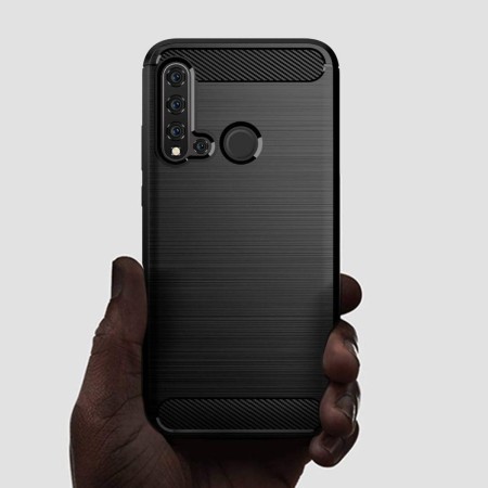 Husa pentru Huawei P20 Lite 2019 - Techsuit Carbon Silicone - Black