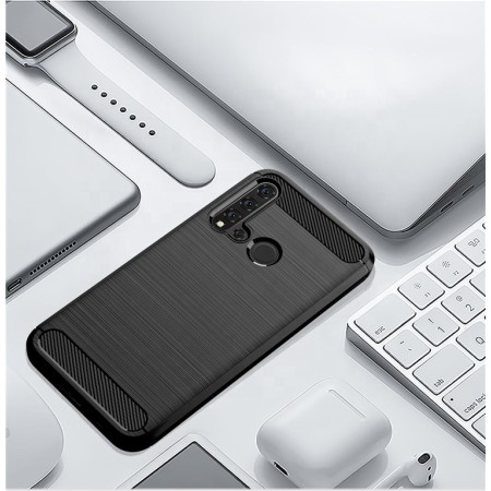 Husa pentru Huawei P20 Lite 2019 - Techsuit Carbon Silicone - Black