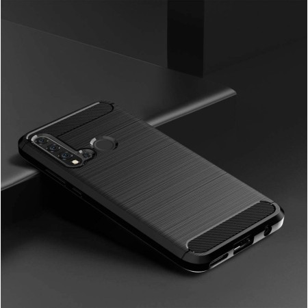 Husa pentru Huawei P20 Lite 2019 - Techsuit Carbon Silicone - Black