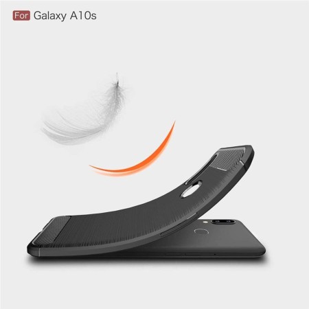 Husa pentru Samsung Galaxy A10s / M01s - Techsuit Carbon Silicone - Black