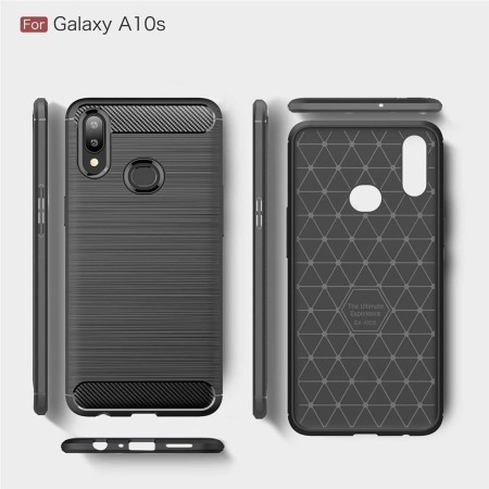 Husa pentru Samsung Galaxy A10s / M01s - Techsuit Carbon Silicone - Black