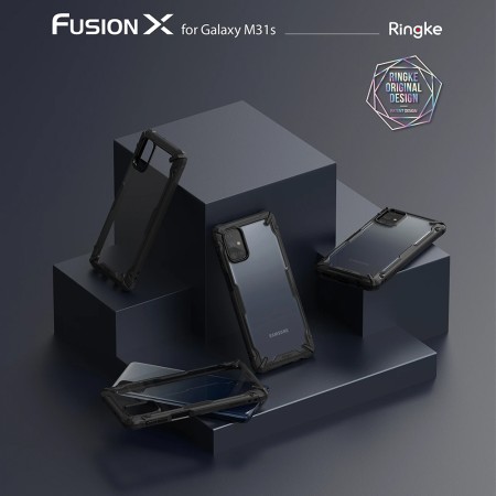 Husa pentru Samsung Galaxy M31s - Ringke Fusion X Design - Space Blue