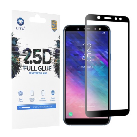 Folie pentru Samsung Galaxy A6 2018 - Lito 2.5D FullGlue Glass - Black