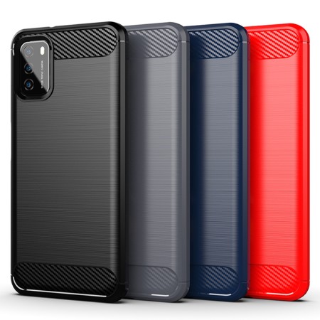 Husa pentru Xiaomi Poco M3 - Techsuit Carbon Silicone - Black