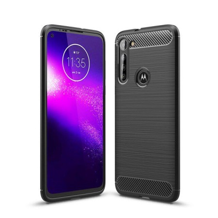 Husa pentru Motorola Moto G8 Power - Techsuit Carbon Silicone - Black