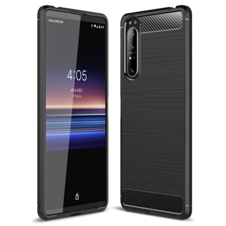 Husa pentru Sony Xperia 5 II - Techsuit Carbon Silicone - Black