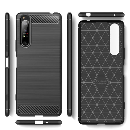 Husa pentru Sony Xperia 5 II - Techsuit Carbon Silicone - Black