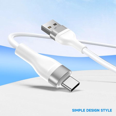 Cablu de Date cu Mufe USB, Type-C 60W, 1.2m - Lito (LD02) - White