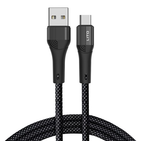 Cablu de Date cu Mufe USB, Type-C 60W, 1m - Lito (LD14) - Black