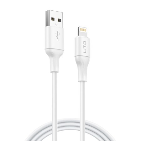 Cablu de Date cu Mufe USB, Lightning, 1m - Lito (LD06) - White