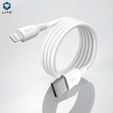 Cablu de Date cu Mufe USB, Lightning, 1m - Lito (LD06) - White