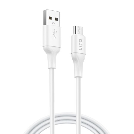 Cablu de Date cu Mufe USB, Micro-USB, 1m - Lito (LD06) - White