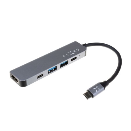 Hub 2 x USB, Type-C, HDMI, Full HD, 5 Gbit/s, 100W - Fixed (FIXHU-MN-GR) - Grey