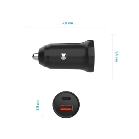 Incarcator pentru Masina, USB, Type-C, 20W - Fixed (FIXCC20N-CU-BK) - Black