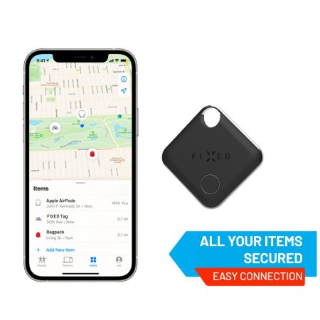 Tracker Chei, Blutooth 5.0, Find My - Fixed (FIXTAG-BK) - Black