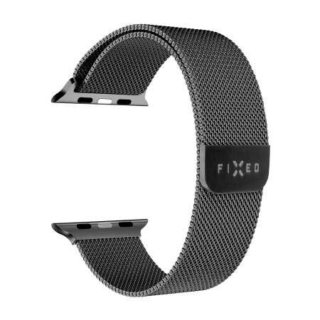 Curea pentru Apple Watch 1/2/3/4/5/6/7/8/9/10/SE/SE 2 (38/40/41/42mm) - Fixed Mesh Strap - Black