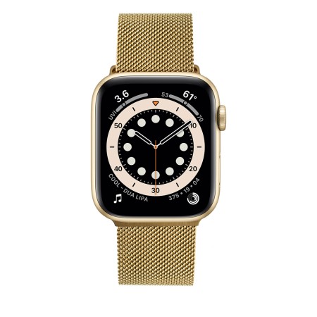 Curea pentru Apple Watch 1/2/3/4/5/6/7/8/9/10/SE/SE 2 (38/40/41/42mm) - Fixed Mesh Strap - Gold