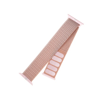 Curea pentru Apple Watch 1/2/3/4/5/6/7/8/9/10/SE/SE 2/Ultra/Ultra 2 (42/44/45/46/49mm) - Fixed Nylon Strap - Rose Gold