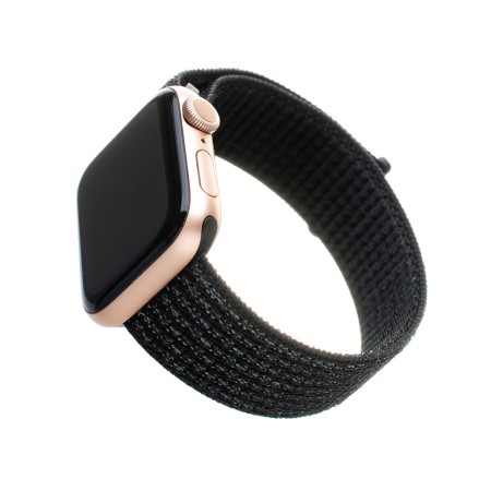 Curea pentru Apple Watch 1/2/3/4/5/6/7/8/9/10/SE/SE 2/Ultra/Ultra 2 (42/44/45/46/49mm) - Fixed Nylon Strap - Reflective Black