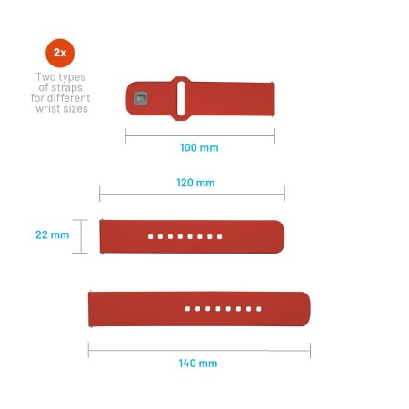 Curea pentru Huawei Watch GT 2 (46mm)/GT 2 Pro/GT 3 Pro (46mm)/Ultimate, Xiaomi Watch S1 - Fixed Sporty Strap Set - Red