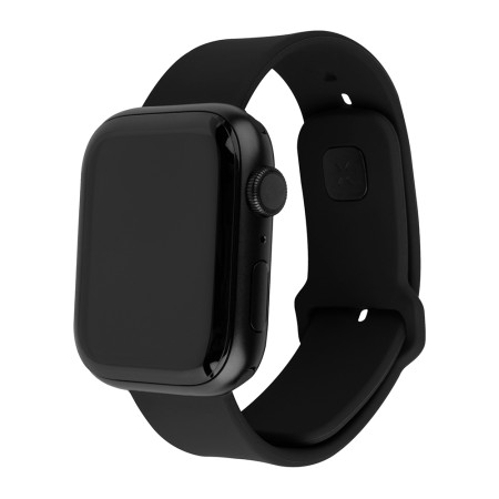 Curea pentru Apple Watch 1/2/3/4/5/6/7/8/9/10/SE/SE 2/Ultra/Ultra 2 (42/44/45/46/49mm) - Fixed Silicone Sporty Strap Set - Black