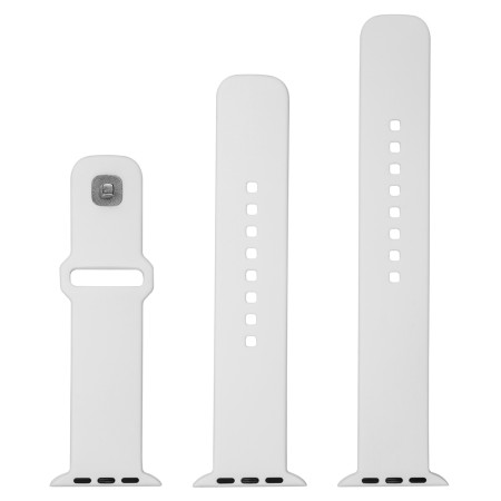 Curea pentru Apple Watch 1/2/3/4/5/6/7/8/9/10/SE/SE 2/Ultra/Ultra 2 (42/44/45/46/49mm) - Fixed Silicone Sporty Strap Set - White