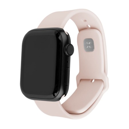 Curea pentru Apple Watch 1/2/3/4/5/6/7/8/9/10/SE/SE 2/Ultra/Ultra 2 (42/44/45/46/49mm) - Fixed Silicone Sporty Strap Set - Pink