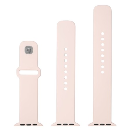 Curea pentru Apple Watch 1/2/3/4/5/6/7/8/9/10/SE/SE 2/Ultra/Ultra 2 (42/44/45/46/49mm) - Fixed Silicone Sporty Strap Set - Pink