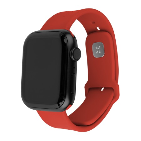 Curea pentru Apple Watch 1/2/3/4/5/6/7/8/9/10/SE/SE 2/Ultra/Ultra 2 (42/44/45/46/49mm) - Fixed Silicone Sporty Strap Set - Red