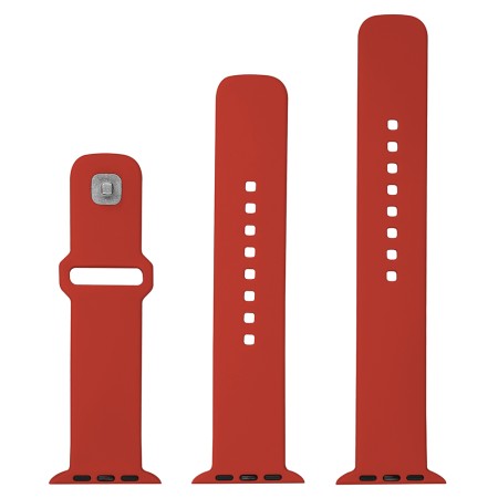 Curea pentru Apple Watch 1/2/3/4/5/6/7/8/9/10/SE/SE 2/Ultra/Ultra 2 (42/44/45/46/49mm) - Fixed Silicone Sporty Strap Set - Red