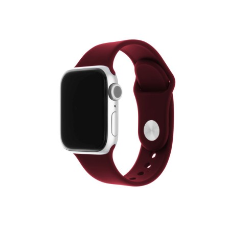 Curea pentru Apple Watch 1/2/3/4/5/6/7/8/9/10/SE/SE 2/Ultra/Ultra 2 (42/44/45/46/49mm) - Fixed Silicone Sporty Strap Set - Burgundy