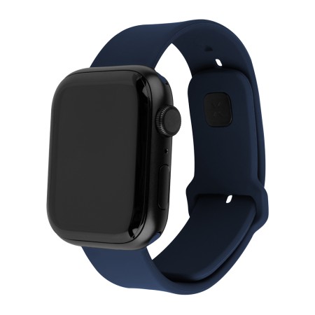 Curea pentru Apple Watch 1/2/3/4/5/6/7/8/9/10/SE/SE 2 (38/40/41/42mm) - Fixed Silicone Sporty Strap Set - Blue