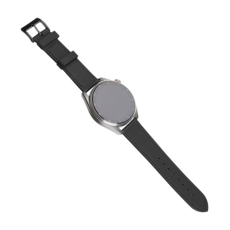 Curea pentru Samsung Galaxy Watch 4/5/Active 2, Huawei Watch GT 3 (42mm)/GT 3 Pro (43mm) - Fixed Leather Strap - Black