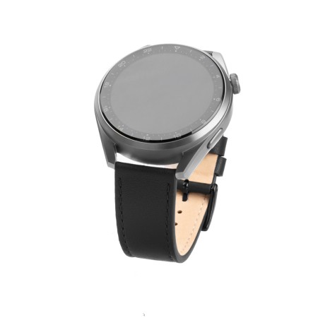 Curea pentru Huawei Watch GT 2 (46mm)/GT 2 Pro/GT 3 Pro (46mm)/Ultimate, Xiaomi Watch S1 - Fixed Leather Strap - Black