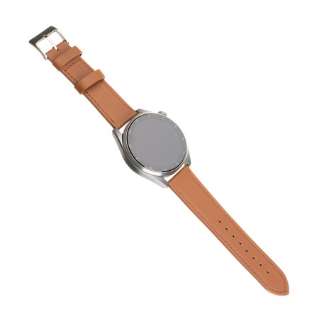 Curea pentru Huawei Watch GT 2 (46mm)/GT 2 Pro/GT 3 Pro (46mm)/Ultimate, Xiaomi Watch S1 - Fixed Leather Strap - Brown