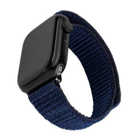 Curea pentru Apple Watch 1/2/3/4/5/6/7/8/9/10/SE/SE 2/Ultra/Ultra 2 (42/44/45/46/49mm) - Fixed Nylon Sporty Strap - Dark Blue