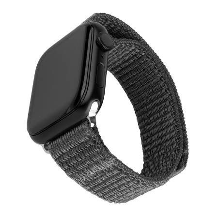 Curea pentru Apple Watch 1/2/3/4/5/6/7/8/9/10/SE/SE 2/Ultra/Ultra 2 (42/44/45/46/49mm) - Fixed Nylon Sporty Strap - Dark Gray