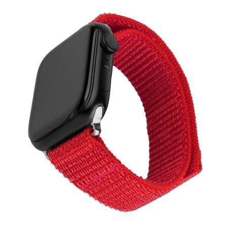 Curea pentru Apple Watch 1/2/3/4/5/6/7/8/9/10/SE/SE 2 (38/40/41/42mm) - Fixed Nylon Sporty Strap - Red