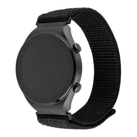 Curea pentru Samsung Galaxy Watch 4/5/Active 2, Huawei Watch GT 3 (42mm)/GT 3 Pro (43mm) - Fixed Nylon Sporty Strap - Black