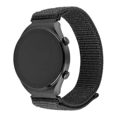 Curea pentru Samsung Galaxy Watch 4/5/Active 2, Huawei Watch GT 3 (42mm)/GT 3 Pro (43mm) - Fixed Nylon Sporty Strap - Dark Gray