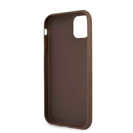 Husa pentru iPhone 11 - Guess Hardcase 4G Big Metal Logo (GUHCN614GMGBR) - Brown