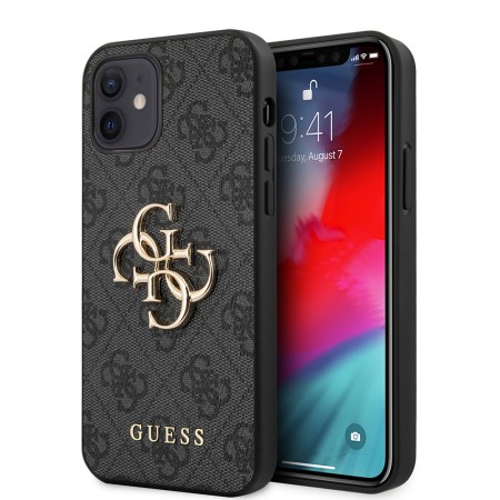 Husa pentru iPhone 12 / iPhone 12 Pro - Guess Hardcase 4G Big Metal Logo ( GUHCP12M4GMGGR) - Grey