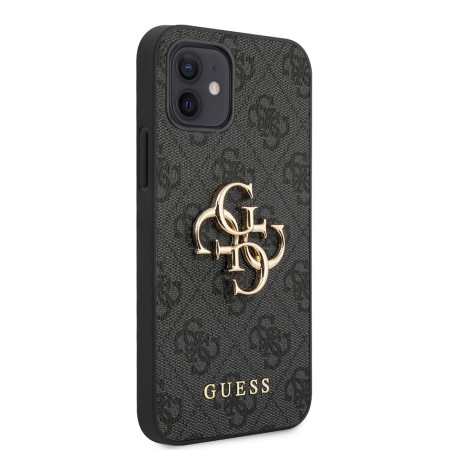 Husa pentru iPhone 12 / iPhone 12 Pro - Guess Hardcase 4G Big Metal Logo ( GUHCP12M4GMGGR) - Grey